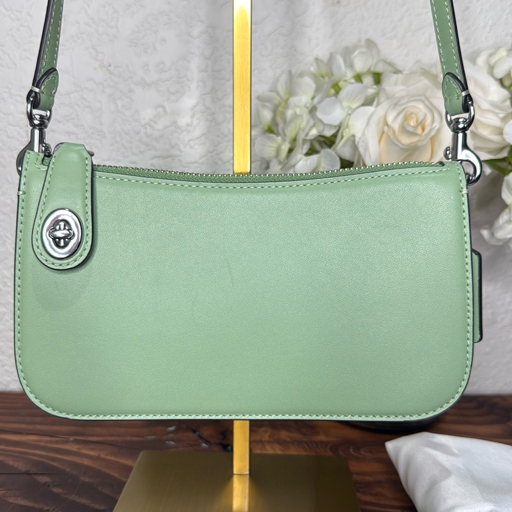 Coach Genuine Leather Penn Shoulder Bag in Pale Pistachio, Silver Hardware - Picture 3 of 16